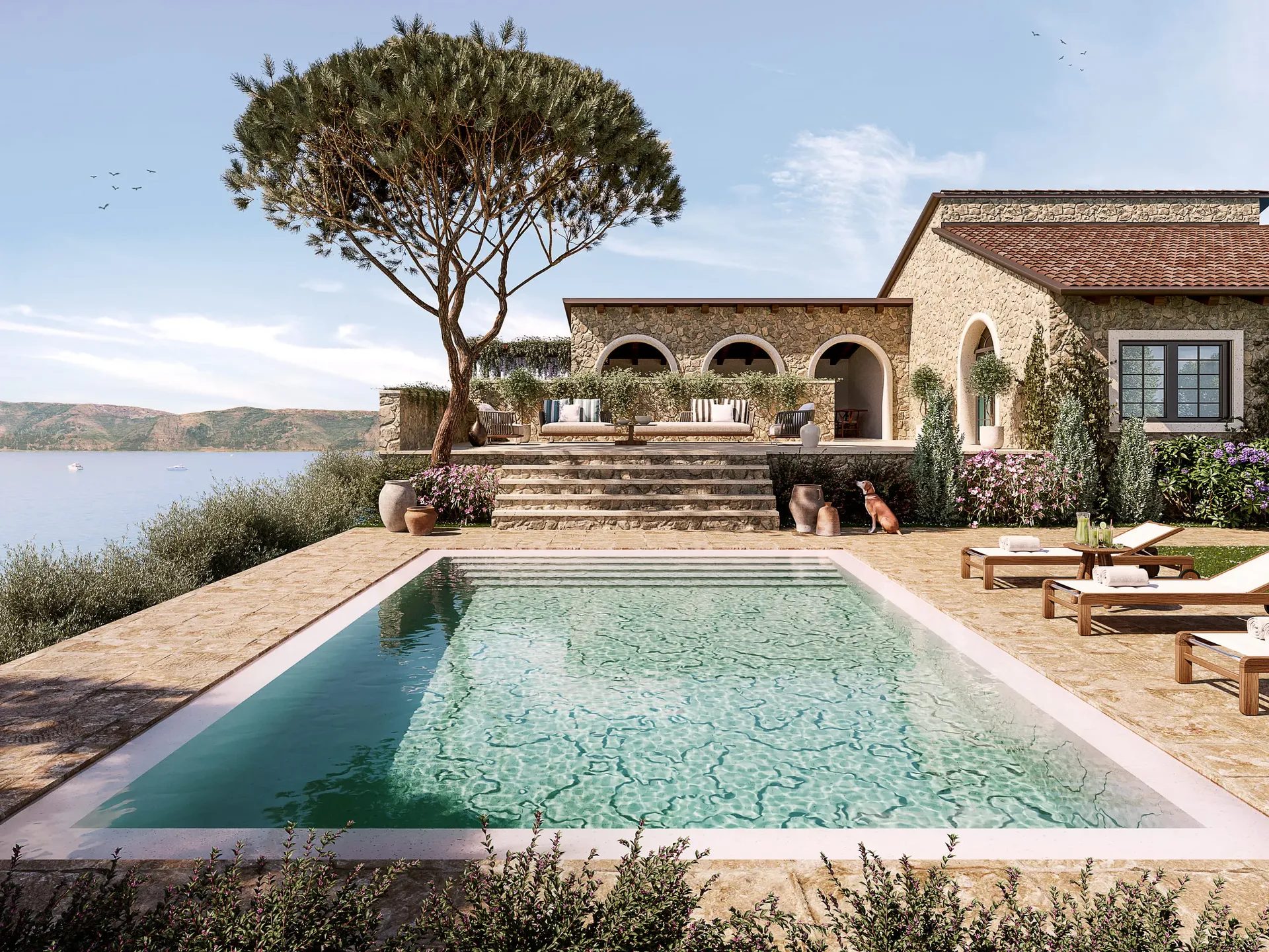 02 Render Villa Toscana Con Piscina 02 Render Villa Toscana Con Piscina