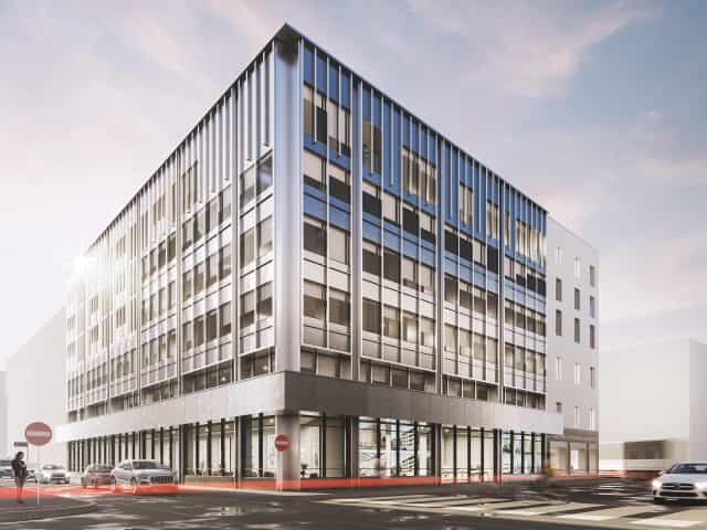 Rendering fotorealistico di esterno - Edificio commerciale urbano - Archivision Studio Rendering fotorealistico di esterno - Edificio commerciale urbano - Archivision Studio