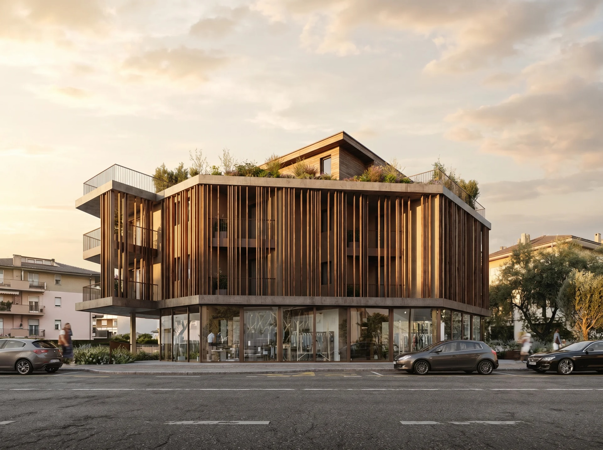 Rendering fotorealistico di esterno - Rendering esterno palazzina - Archivision Studio