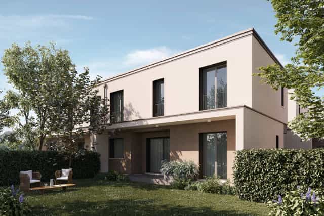 Rendering fotorealistico di esterno - Villa schiera moderna giardino - Archivision Studio Rendering fotorealistico di esterno - Villa schiera moderna giardino - Archivision Studio