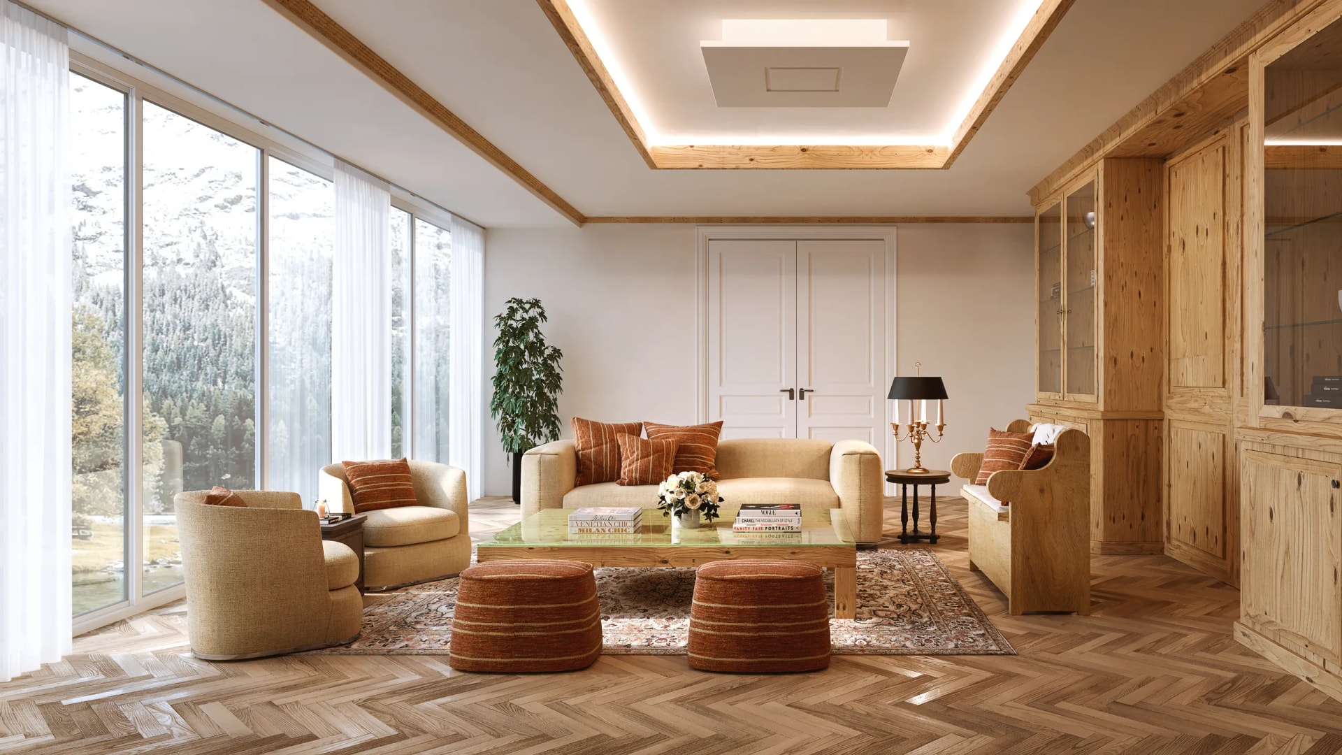 Rendering fotorealistico di interno - Appartamento montagna - Archivision Studio Rendering fotorealistico di interno - Appartamento montagna - Archivision Studio