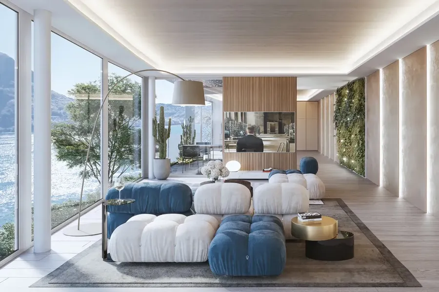 Rendering Interno Lusso Vista Lago Rendering Interno Lusso Vista Lago